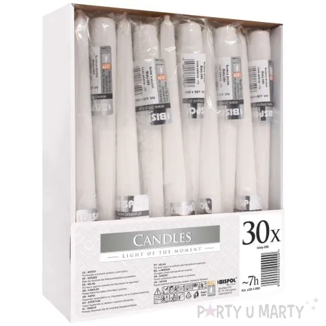 swieczka stozkowa classic biala bispol