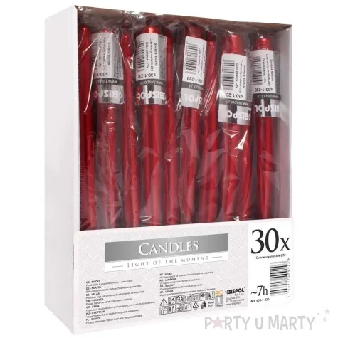 swieczka stozkowa classic perlowa czerwona bispol