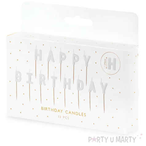 swieczki happy birthday bialy partydeco 2 5 cm