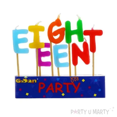 swieczki na tort 18 urodziny eighteen godan 8 szt