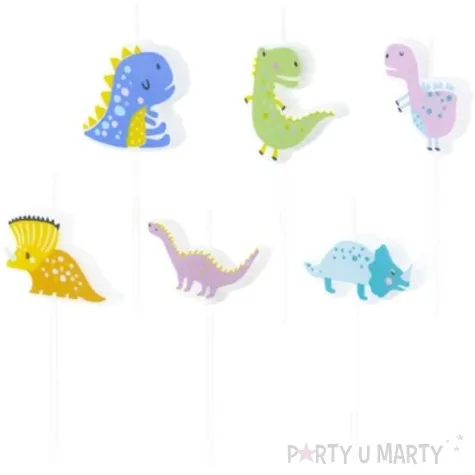 swieczki na tort bajkowe dinozaury mix partypal 6 szt