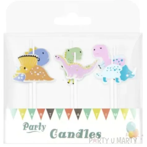 swieczki na tort bajkowe dinozaury mix partypal 6 szt