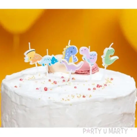 swieczki na tort bajkowe dinozaury mix partypal 6 szt