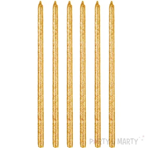 swieczki na tort brokatowe zlote arpex 14 cm 6 szt