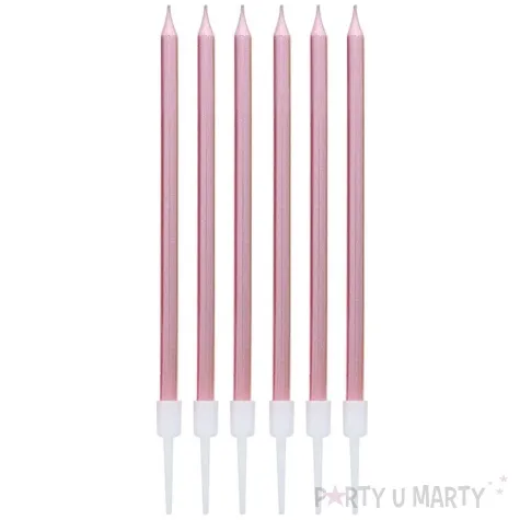 swieczki na tort classic beauty and charm rozowe zloto godan 6 szt