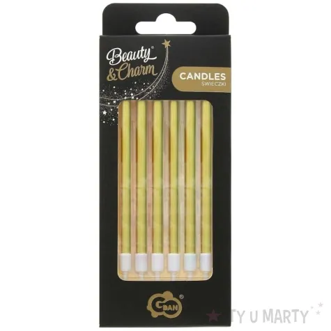 swieczki na tort classic beauty and charm zloty godan 6 szt