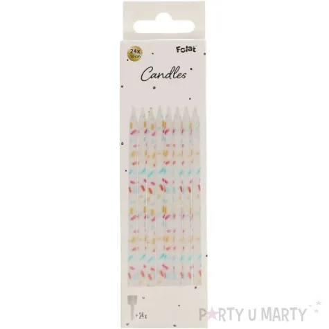 swieczki na tort classic cozy sprinkles folat 10 cm 16 szt