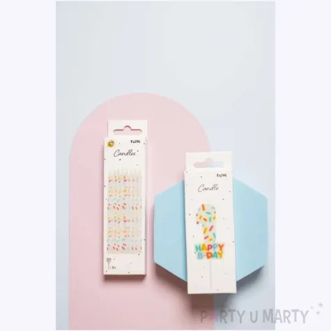 swieczki na tort classic cozy sprinkles folat 10 cm 16 szt