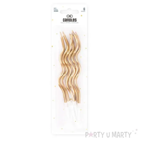 swieczki na tort classic dlugie zloty partypal 8 szt