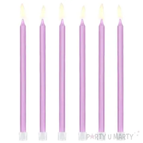 swieczki na tort classic liliowe partydeco 12 szt