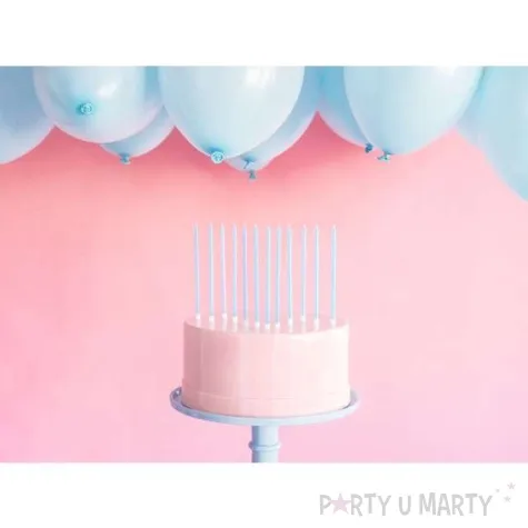 swieczki na tort classic niebieskie partydeco 12 szt