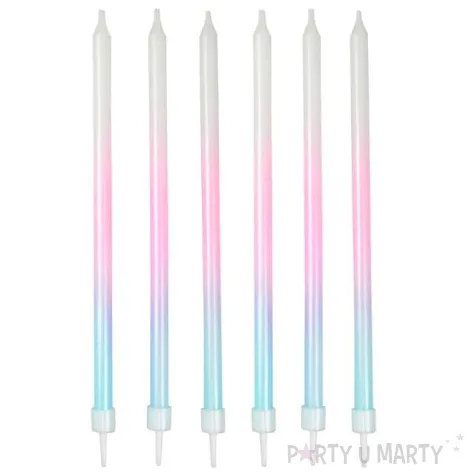 swieczki na tort classic ombre mix arpex 12 cm 6 szt
