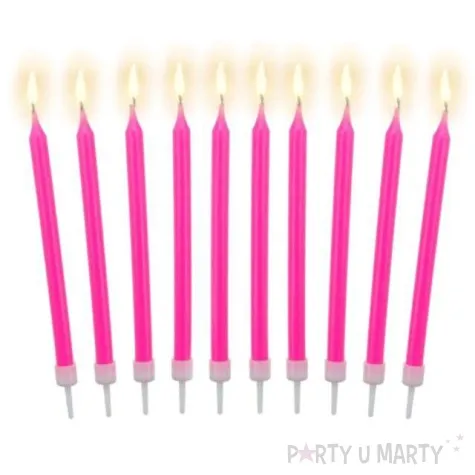 swieczki na tort classic rozowe godan 10 szt