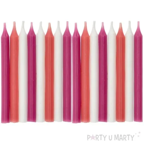 swieczki na tort classic rozowy folat 16 szt