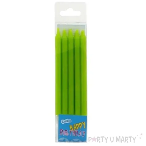 swieczki na tort classic zielone godan 10 szt