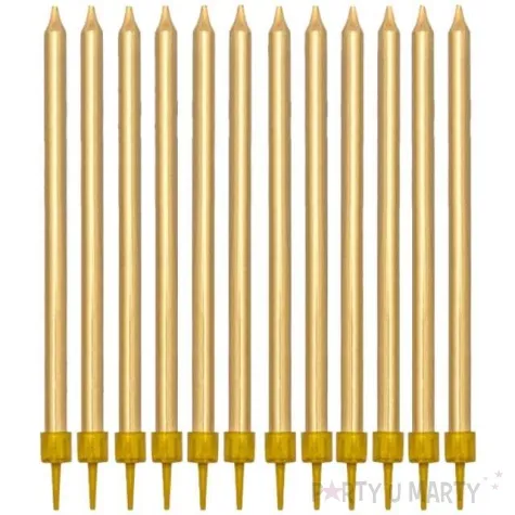 swieczki na tort classic zlote partydeco 12 szt