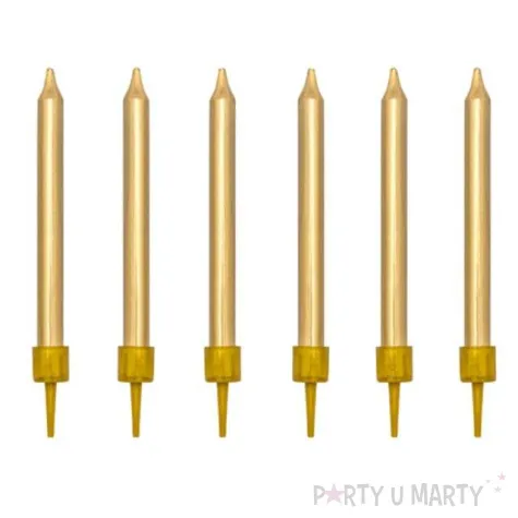 swieczki na tort classic zlote partydeco 6 szt
