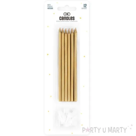 swieczki na tort classic zloty partypal 13 5 cm 12 szt