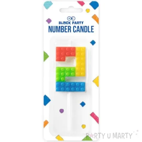 swieczki na tort cyfra 2 klocki mix partypal 11 cm