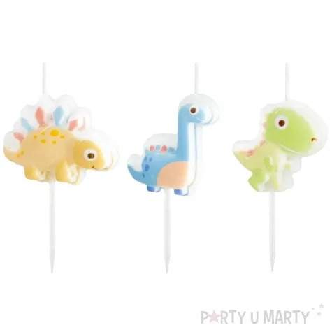 swieczki na tort dinozaury wesole mix partypal 4 5 cm 3 szt