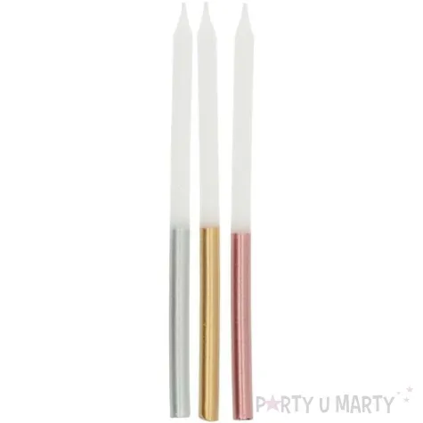 swieczki na tort glamour metalic mix folat 10 cm 24 szt
