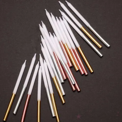 swieczki na tort glamour metalic mix folat 10 cm 24 szt