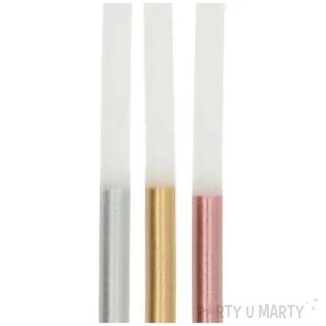 swieczki na tort glamour metalic mix folat 10 cm 24 szt