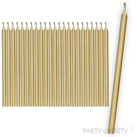 swieczki na tort glamour set zloty folat 10 cm 24 szt