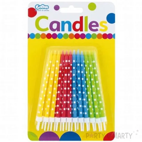 swieczki na tort grochy mix godan 24 szt