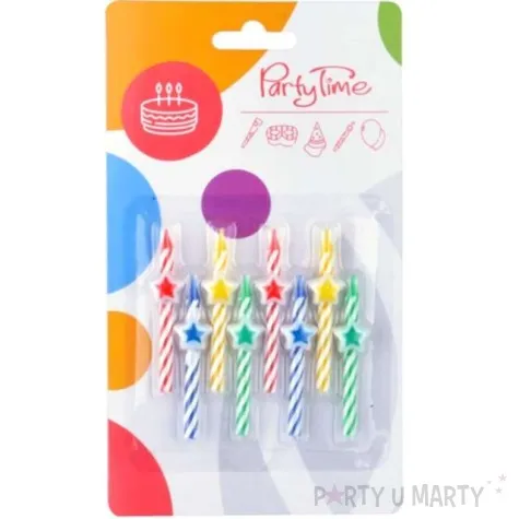 swieczki na tort gwiazdki mix arpex 6 cm 8 szt