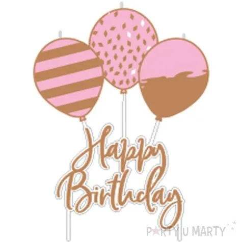 swieczki na tort happy birthday rozowe zloto amscan 11 cm