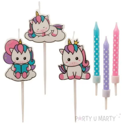 swieczki na tort jednorozec i spolka dekora 6 szt