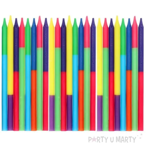 swieczki na tort klocki bright delight niebieski folat 16 szt