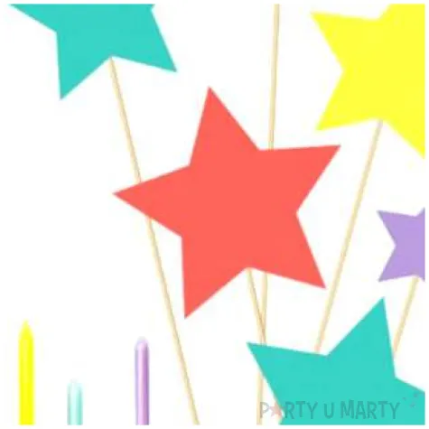 swieczki na tort kolorowe gwiazdki z nieba godan 11 szt