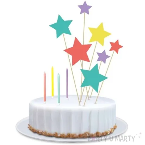 swieczki na tort kolorowe gwiazdki z nieba godan 11 szt
