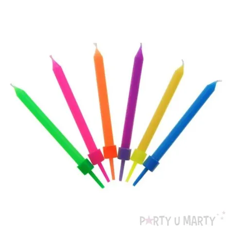 swieczki na tort kolorowe mix partydeco 6 szt
