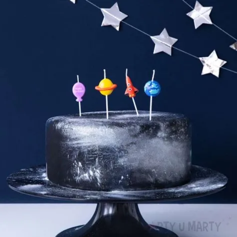 swieczki na tort kosmos mix partydeco 4 szt