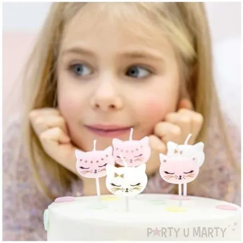 swieczki na tort kotek mix partydeco 6 szt