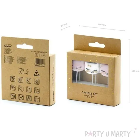 swieczki na tort kotek mix partydeco 6 szt