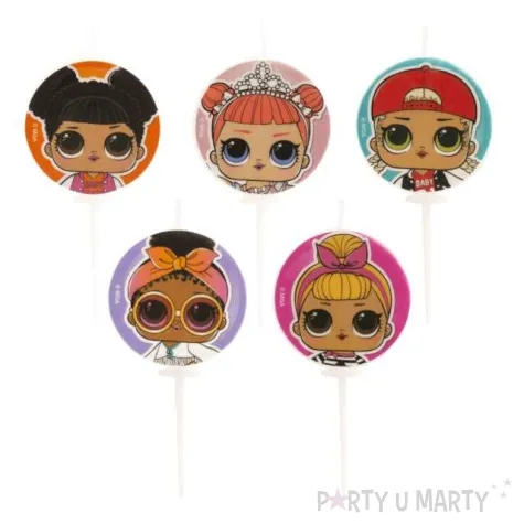 swieczki na tort l o l suprise dekora 3 cm 5 szt