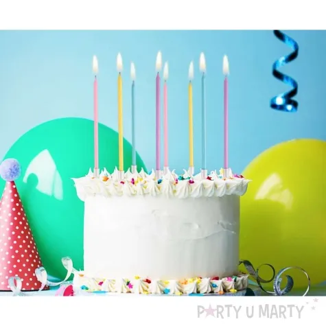 swieczki na tort makaronikowe pastelowe mix godan 8 szt