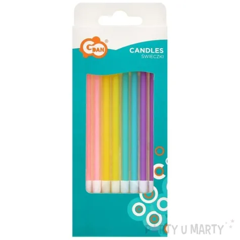 swieczki na tort makaronikowe pastelowe mix godan 8 szt