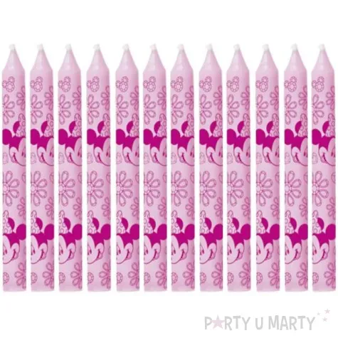 swieczki na tort mickey mouse rozowe procos 12 szt