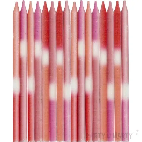 swieczki na tort neonowe ombre czerwony folat 24 szt