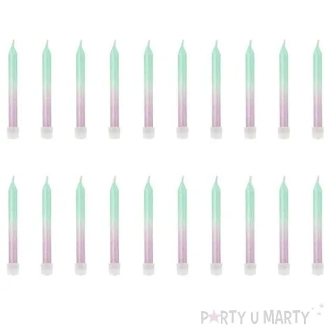 swieczki na tort ombre mix partydeco 20 szt