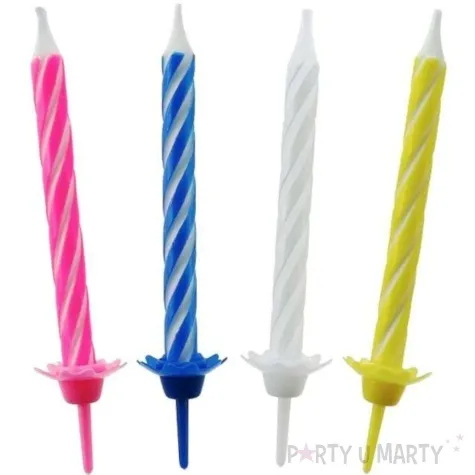 swieczki na tort paski mix godan 7 5 cm 12 szt