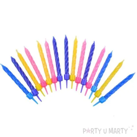 swieczki na tort paski mix godan 8 5 cm 15 szt