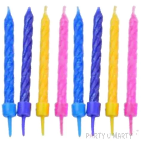 swieczki na tort paski mix godan 8 5 cm 15 szt