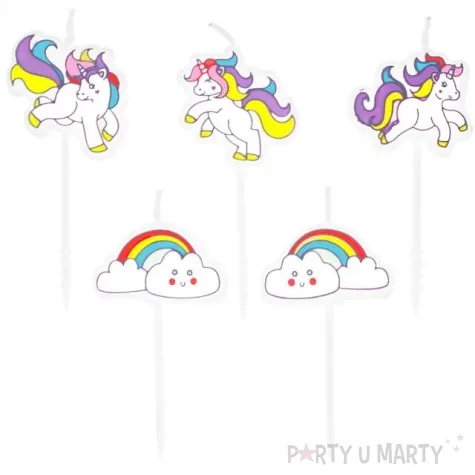 swieczki na tort pikery jednorozce partypal 5 szt