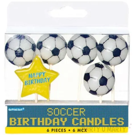 swieczki na tort pilka nozna happy birthday amscan 6 szt